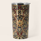 William Morris Bullerswood Black & Gold Antique 1889 Pattern Travel Mug Gallery Image 1