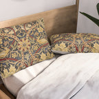 William Morris Bullerswood Black & Gold Antique 1889 Pattern Pillow Sham Gallery Image 2