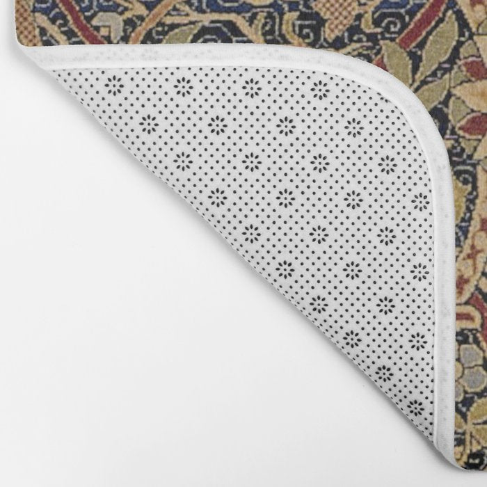 William Morris Bullerswood Black & Gold Antique 1889 Pattern Bath Mat Gallery Image 2