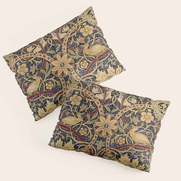 William Morris Bullerswood Black & Gold Antique 1889 Pattern Pillow Sham Gallery Image 1
