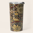 William Morris Bullerswood Black & Gold Antique 1889 Pattern Travel Mug Gallery Image 2