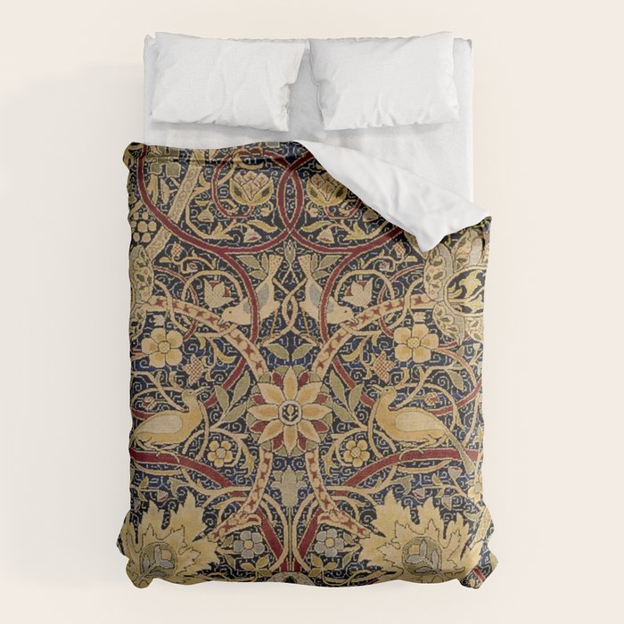 William Morris Bullerswood Black & Gold Antique 1889 Pattern Duvet Cover Gallery Image 1