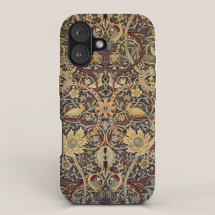 William Morris Bullerswood Black & Gold Antique 1889 Pattern iPhone Case Gallery Image 1