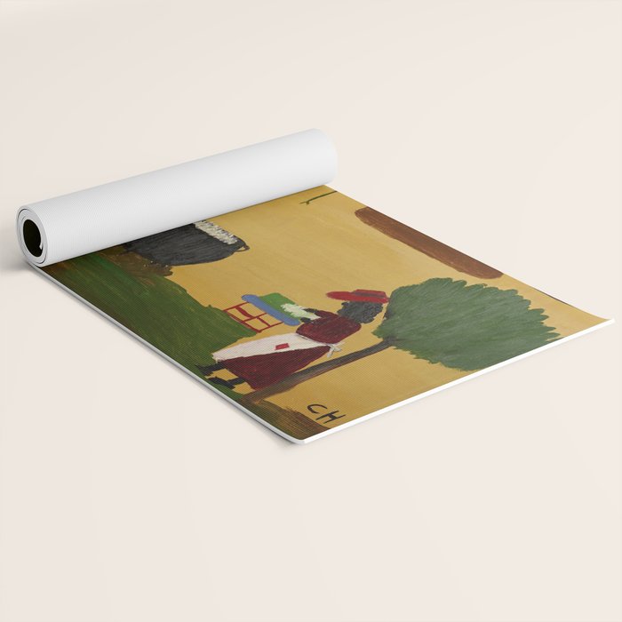 African American Masterpiece 'The Wash' portrait painting by Clementine Hunter   Yoga Mat Gallery Image 2