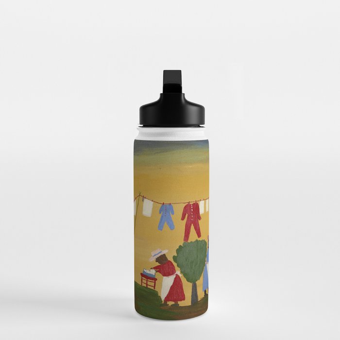 African American Masterpiece 'The Wash' portrait painting by Clementine Hunter   Water Bottle Gallery Image 3