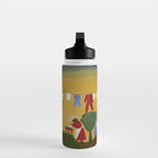 African American Masterpiece 'The Wash' portrait painting by Clementine Hunter   Water Bottle Gallery Image 3