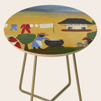 African American Masterpiece 'The Wash' portrait painting by Clementine Hunter   Side Table Gallery Image 2