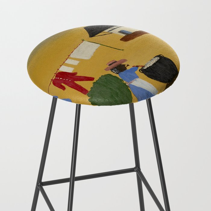 African American Masterpiece 'The Wash' portrait painting by Clementine Hunter   Stool Gallery Image 2