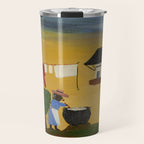 African American Masterpiece 'The Wash' portrait painting by Clementine Hunter   Travel Mug Gallery Image 1