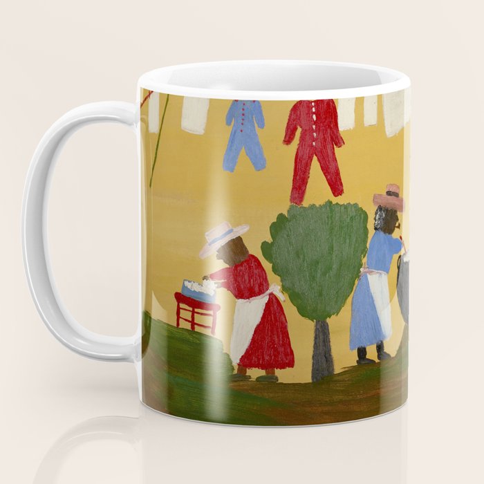 African American Masterpiece 'The Wash' portrait painting by Clementine Hunter   Coffee Mug Gallery Image 3