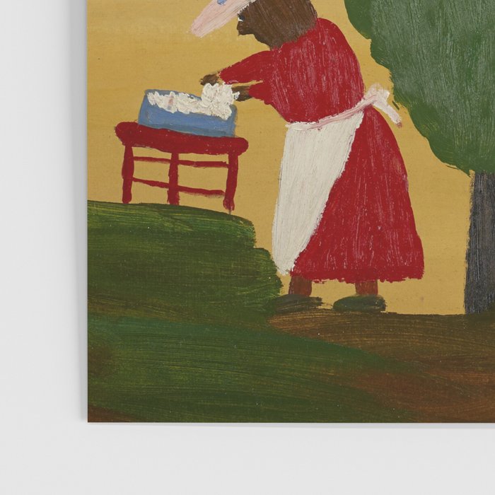 African American Masterpiece 'The Wash' portrait painting by Clementine Hunter   Poster Gallery Image 3