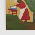 African American Masterpiece 'The Wash' portrait painting by Clementine Hunter   Poster Gallery Image 3