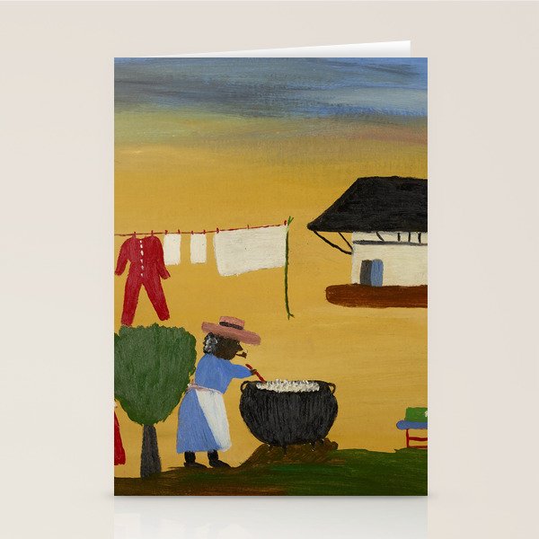 African American Masterpiece 'The Wash' portrait painting by Clementine Hunter   Stationery Card Gallery Image 1