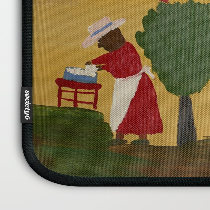 African American Masterpiece 'The Wash' portrait painting by Clementine Hunter   Laptop Sleeve Gallery Image 3
