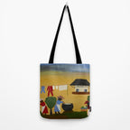 African American Masterpiece 'The Wash' portrait painting by Clementine Hunter   Tote Bag Gallery Image 2