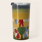African American Masterpiece 'The Wash' portrait painting by Clementine Hunter   Travel Mug Gallery Image 3