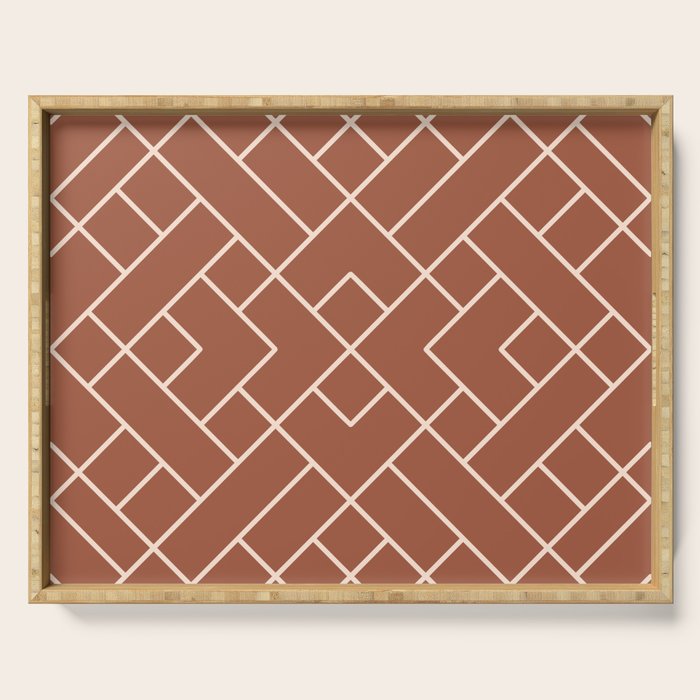 Boho Geometric Pattern in Sienna Serving Tray Gallery Image 1