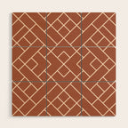 Boho Geometric Pattern in Sienna Wood Wall Art Gallery Image 1