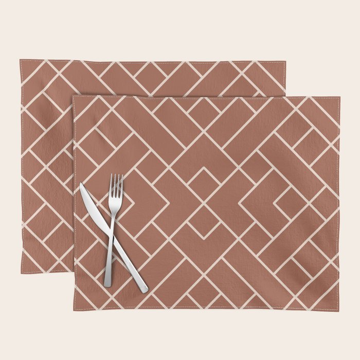 Boho Geometric Pattern in Sienna Placemat Gallery Image 1