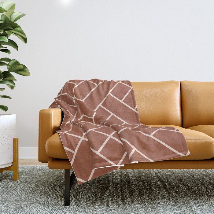Boho Geometric Pattern in Sienna Throw Blanket Gallery Image 1
