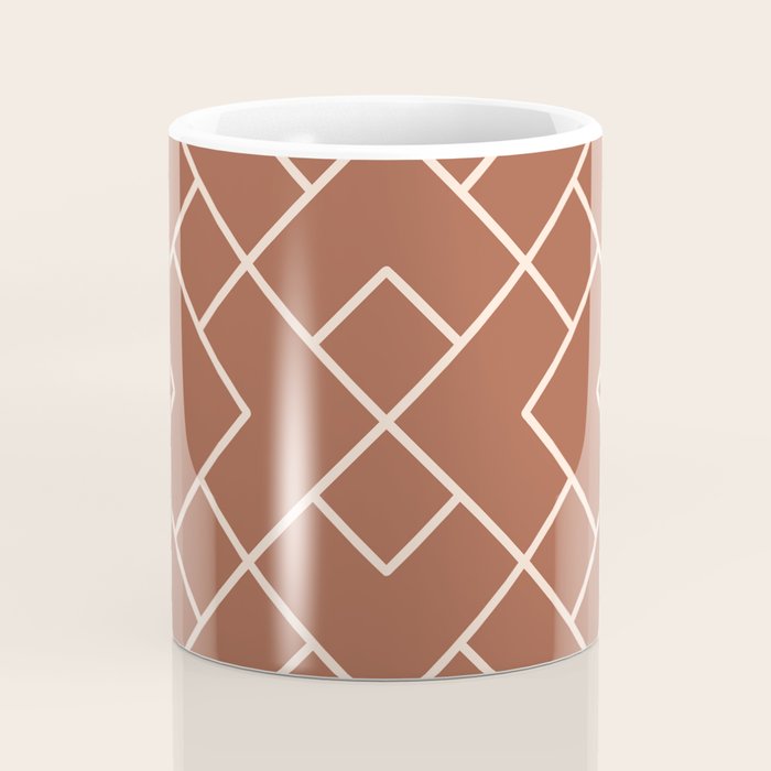 Boho Geometric Pattern in Sienna Coffee Mug Gallery Image 4