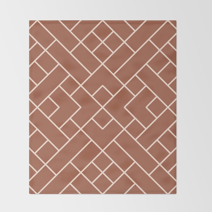Boho Geometric Pattern in Sienna Throw Blanket Gallery Image 2