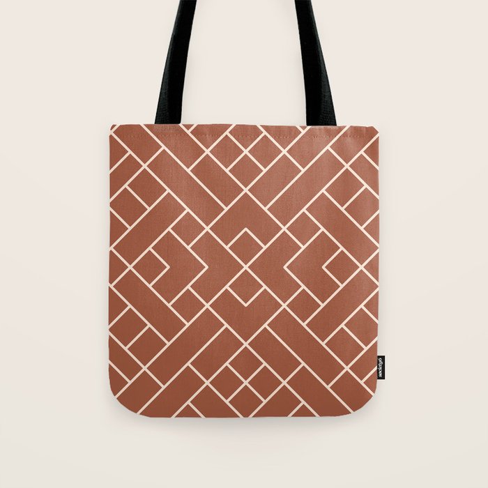 Boho Geometric Pattern in Sienna Tote Bag Gallery Image 1