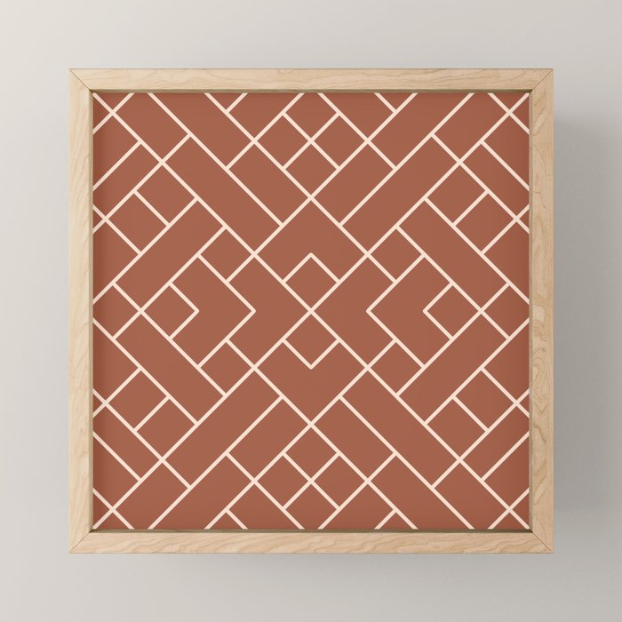 Boho Geometric Pattern in Sienna Mini Art Print Gallery Image 1