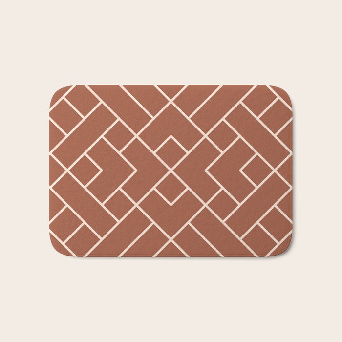 Boho Geometric Pattern in Sienna Bath Mat Gallery Image 1