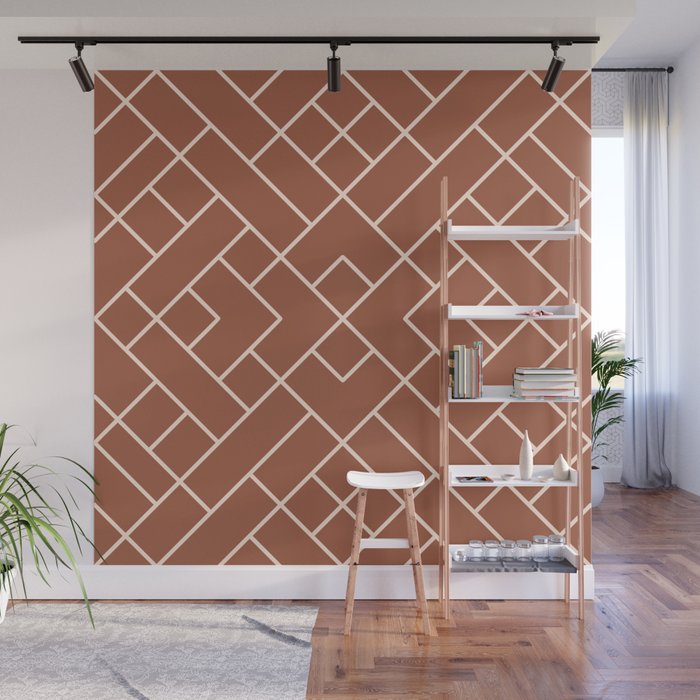 Boho Geometric Pattern in Sienna Wall Mural Gallery Image 1