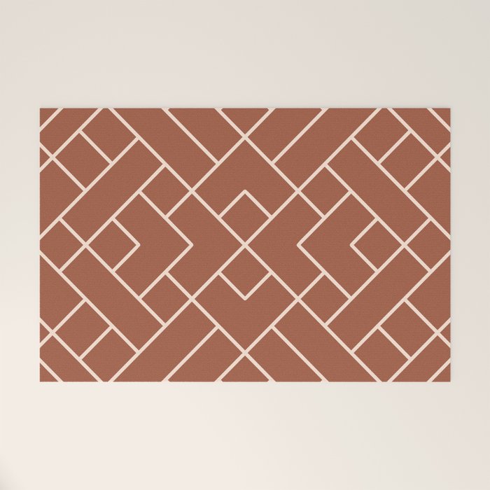 Boho Geometric Pattern in Sienna Welcome Mat Gallery Image 1