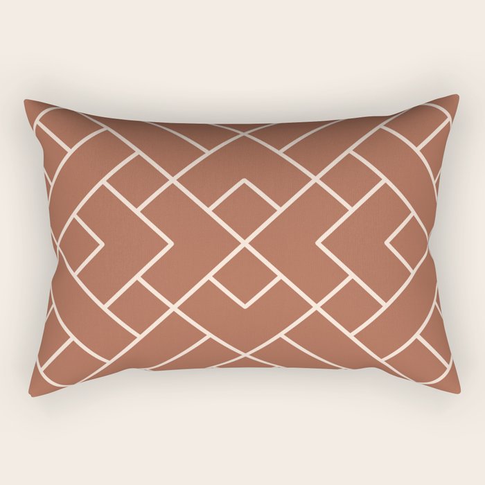 Boho Geometric Pattern in Sienna Rectangular Pillow Gallery Image 2