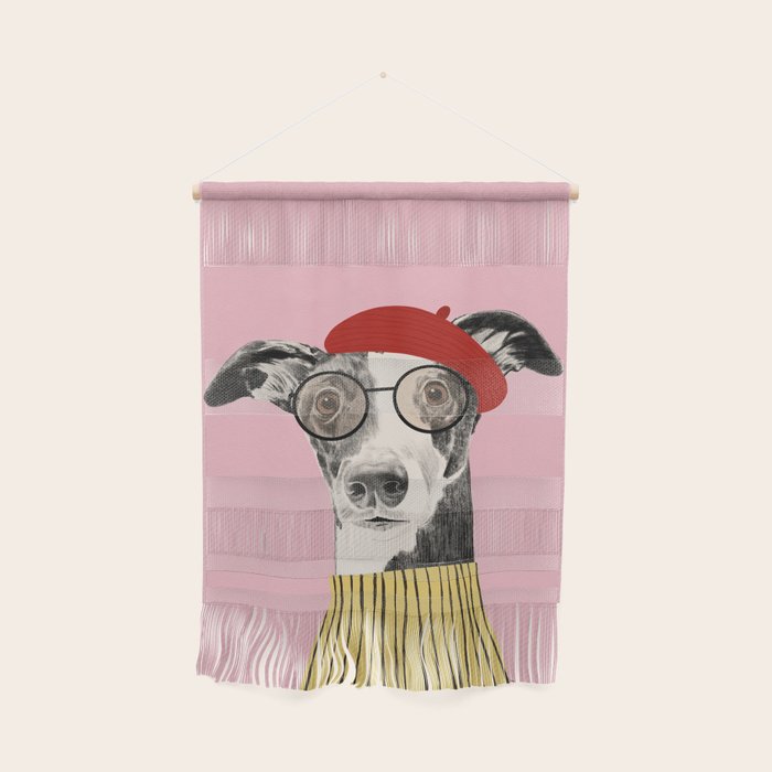French style greyhound dog portrait Wall Hanging Gallery Image 1
