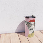 French style greyhound dog portrait Travel Mug Gallery Image 4