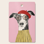 French style greyhound dog portrait Cutting Board Gallery Image 1