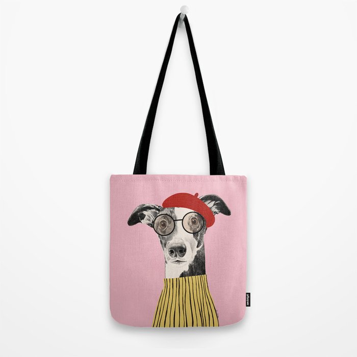 French style greyhound dog portrait Tote Bag Gallery Image 2