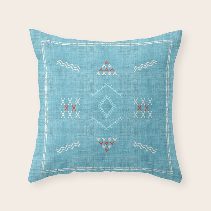 Casablanca Aqua Kilim Throw Pillow Gallery Image 6