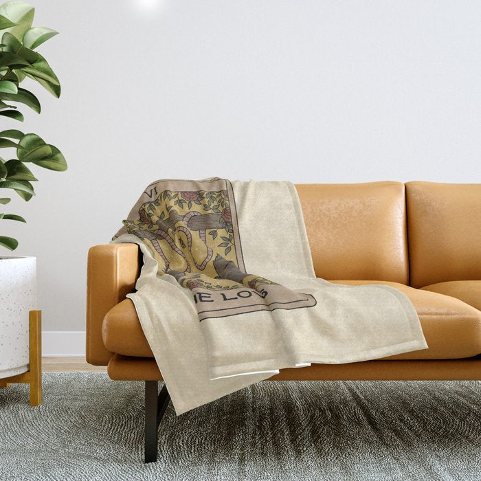 The Lovers - Possum Tarot Throw Blanket Gallery Image 1