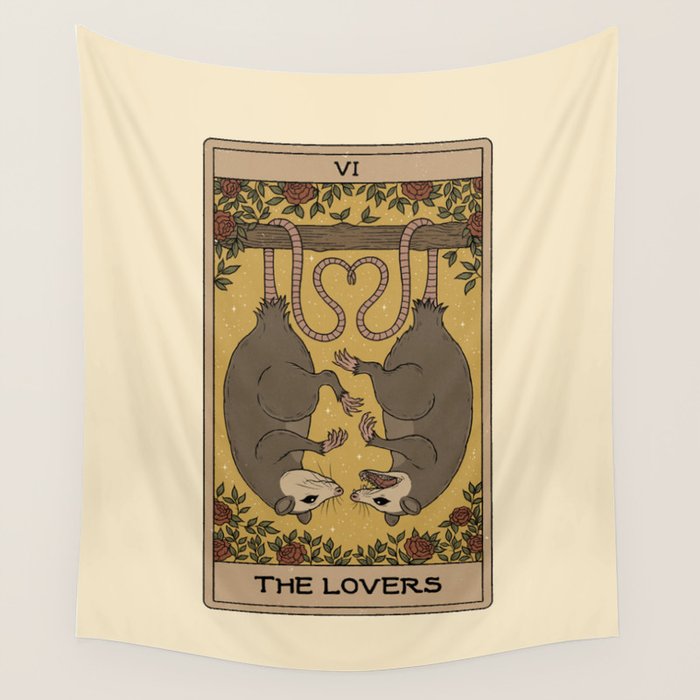 The Lovers - Possum Tarot Wall Tapestry Gallery Image 4