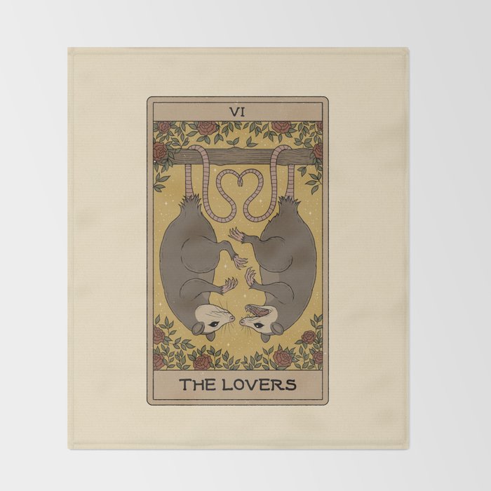 The Lovers - Possum Tarot Throw Blanket Gallery Image 2