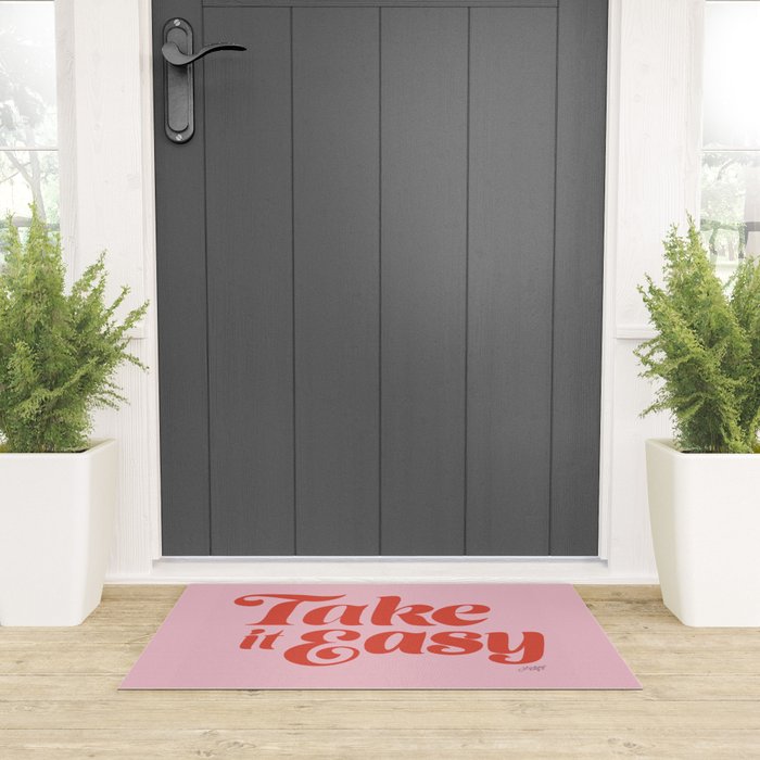 Take it Easy (Red/Pink Palette) Welcome Mat Gallery Image 3