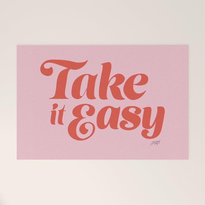 Take it Easy (Red/Pink Palette) Welcome Mat Gallery Image 1