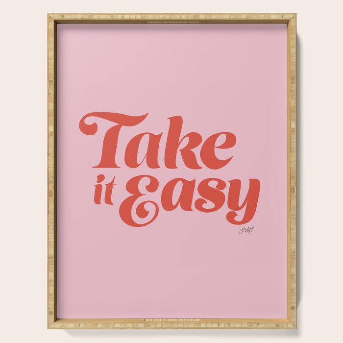 Take it Easy (Red/Pink Palette) Serving Tray Gallery Image 1