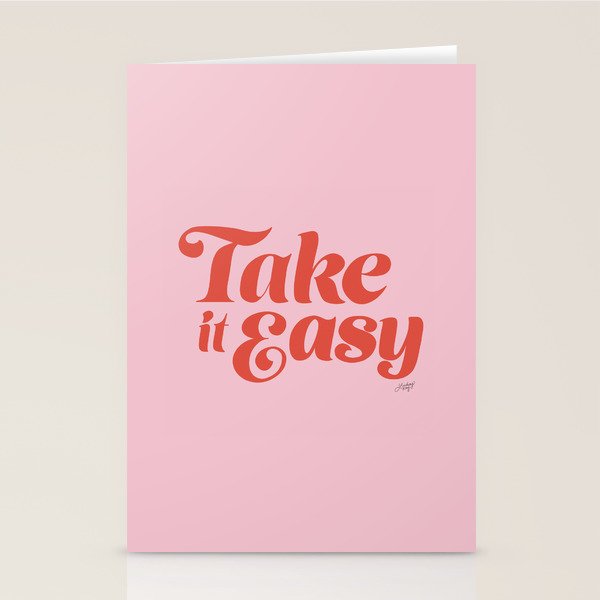 Take it Easy (Red/Pink Palette) Stationery Card Gallery Image 2