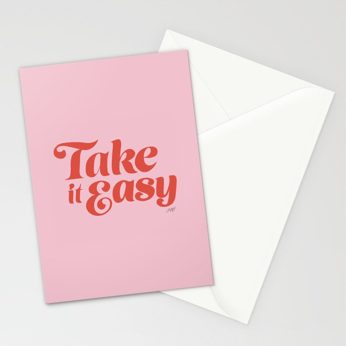 Take it Easy (Red/Pink Palette) Stationery Card Gallery Image 2