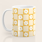 Retro Daisy Flower Checker in Yellow Coffee Mug Gallery Image 3