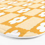 Retro Daisy Flower Checker in Yellow Bath Mat Gallery Image 3