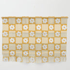 Retro Daisy Flower Checker in Yellow Wall Hanging Gallery Image 1