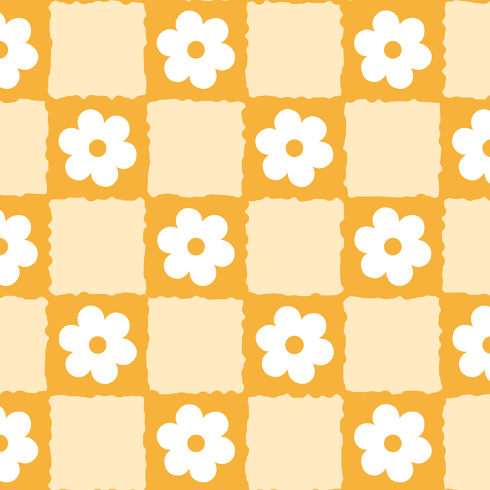 Retro Daisy Flower Checker in Yellow Coffee Mug Gallery Image 2