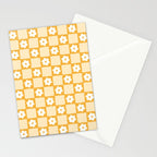 Retro Daisy Flower Checker in Yellow Stationery Card Gallery Image 2